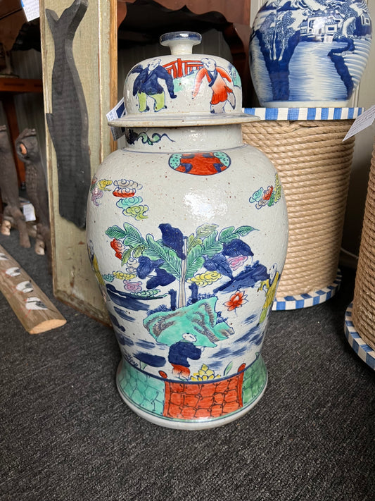 Polychrome Chinese Export Temple Jar