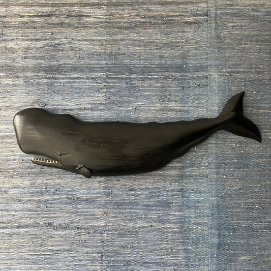 Hand carved wood whale