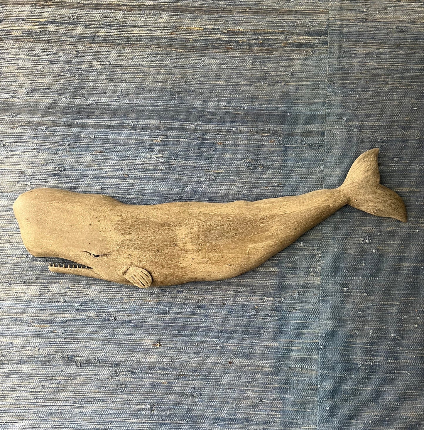 Hand carved wood whale