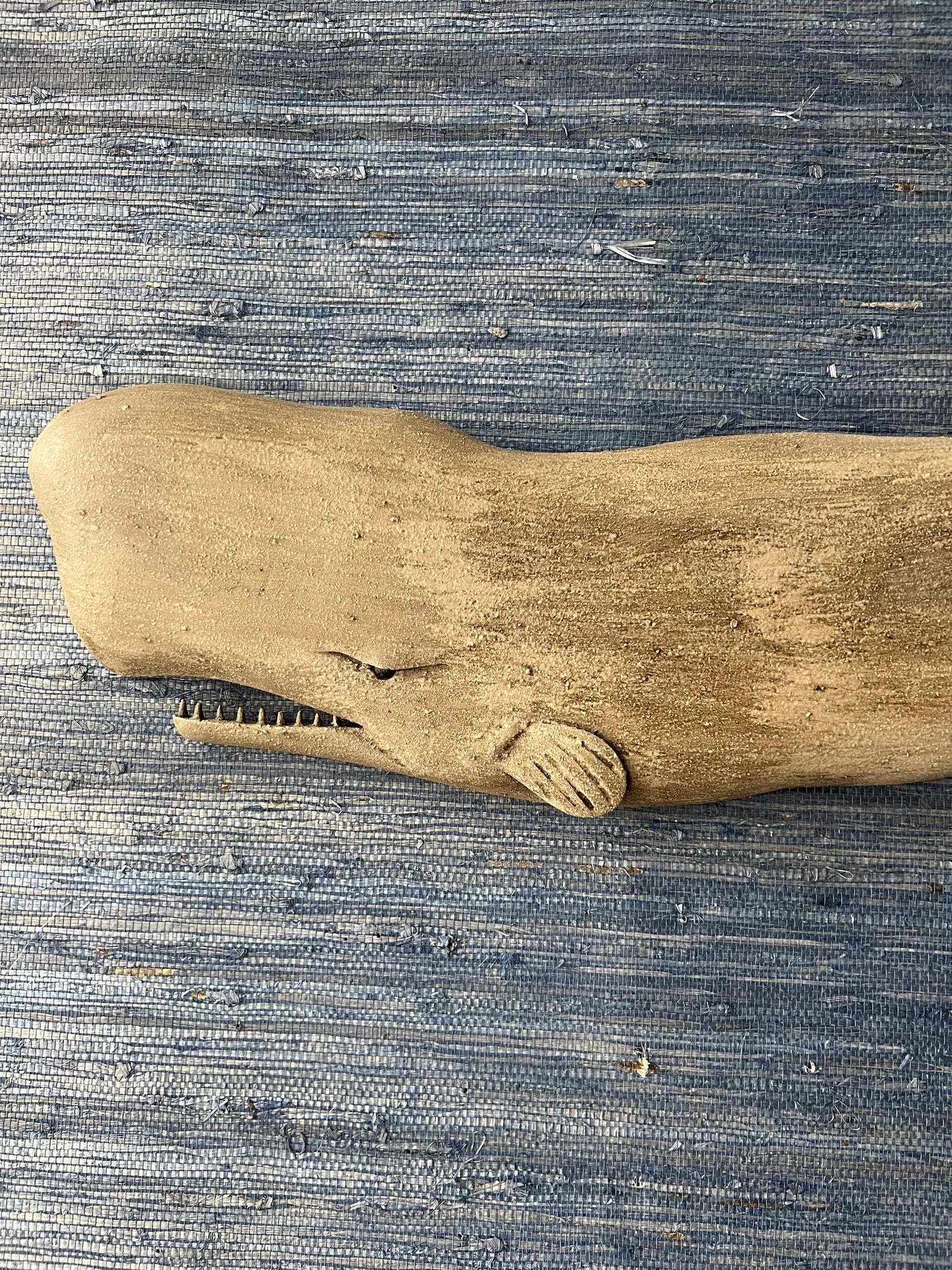 Hand carved wood whale