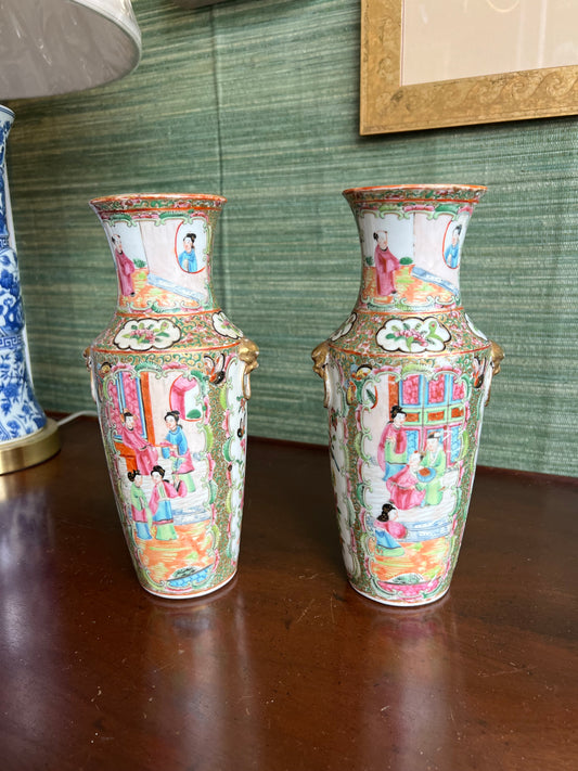 Chinese Rose Medallion Vases