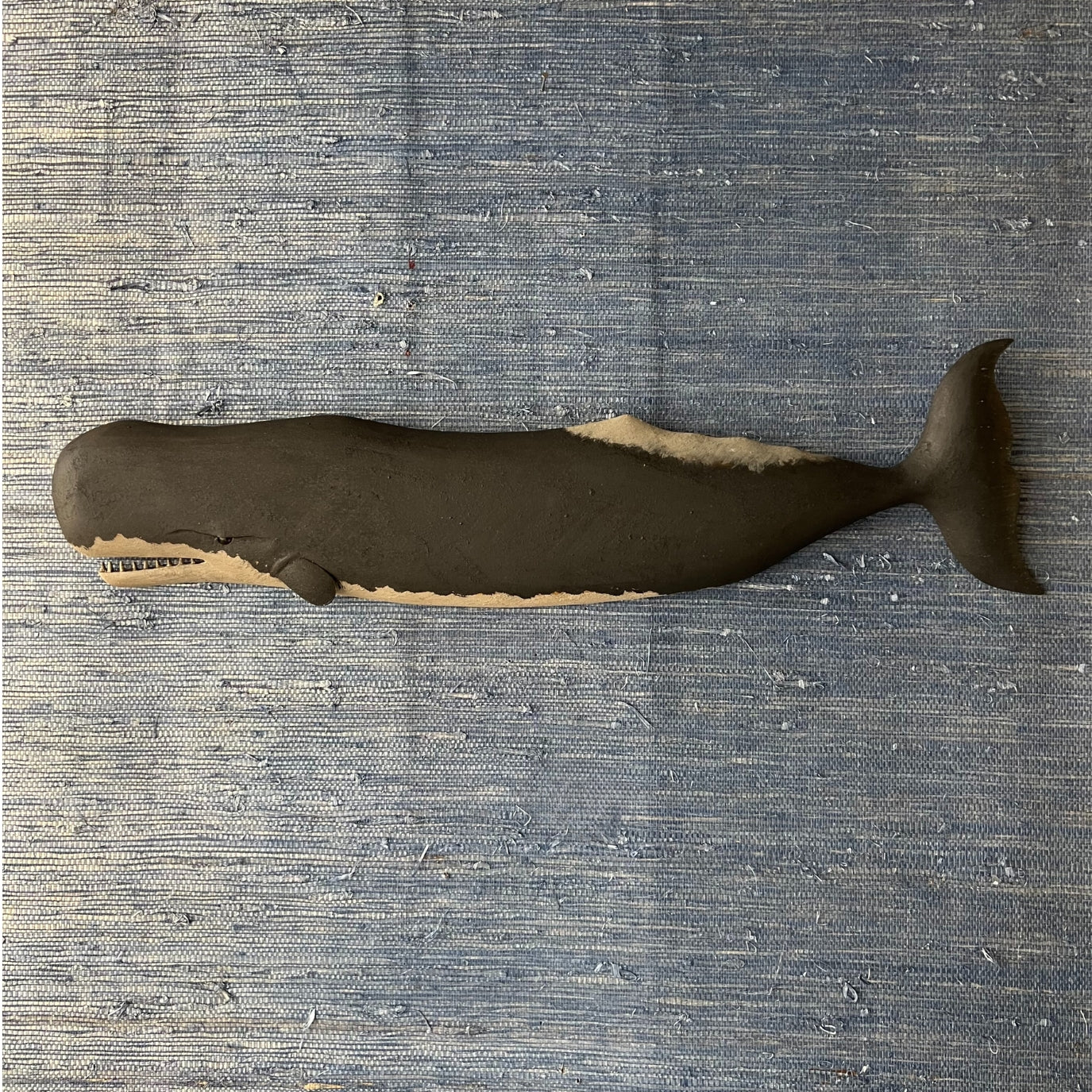 Hand carved wood whale