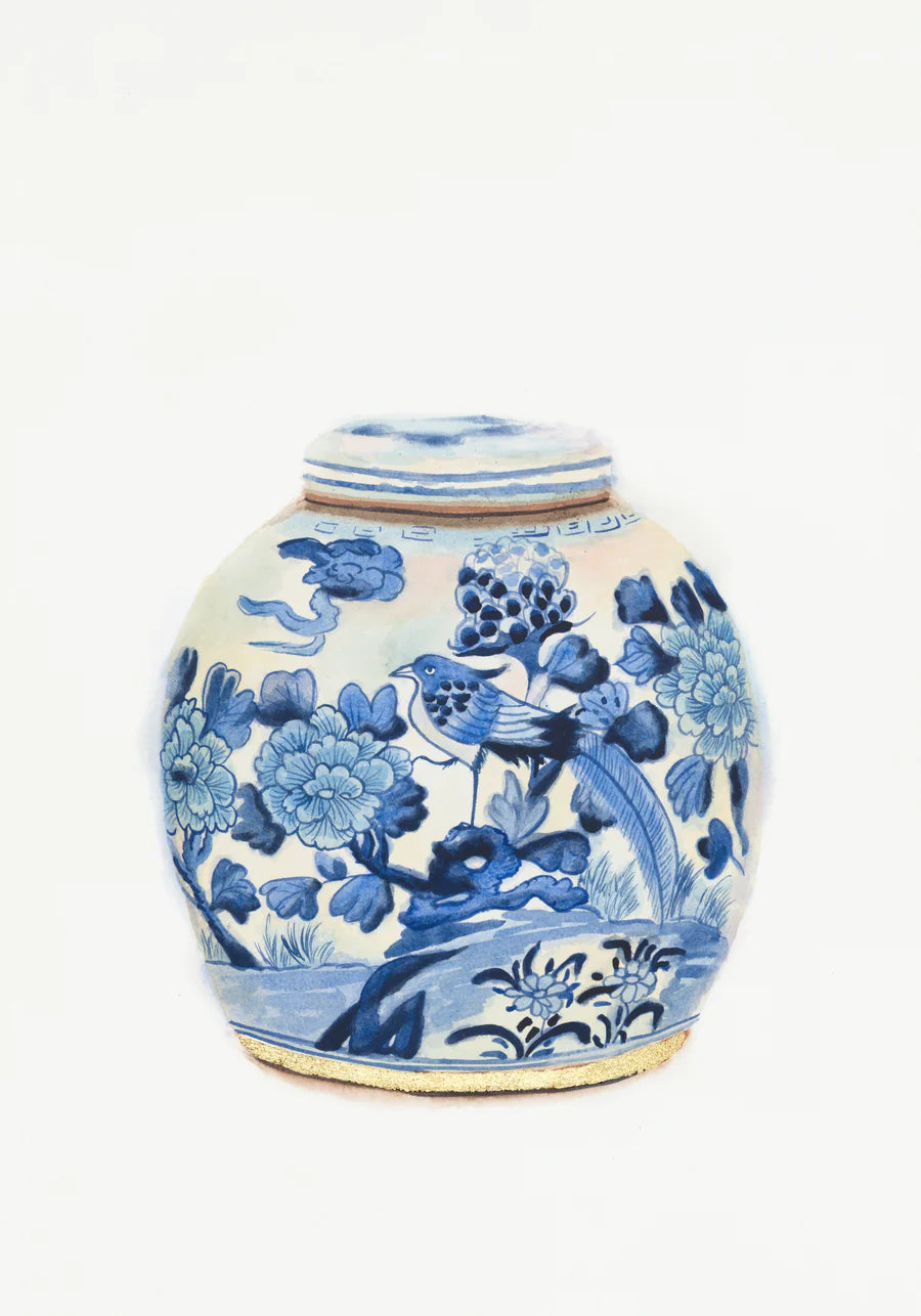 Ginger Jar with Bird And Flowers