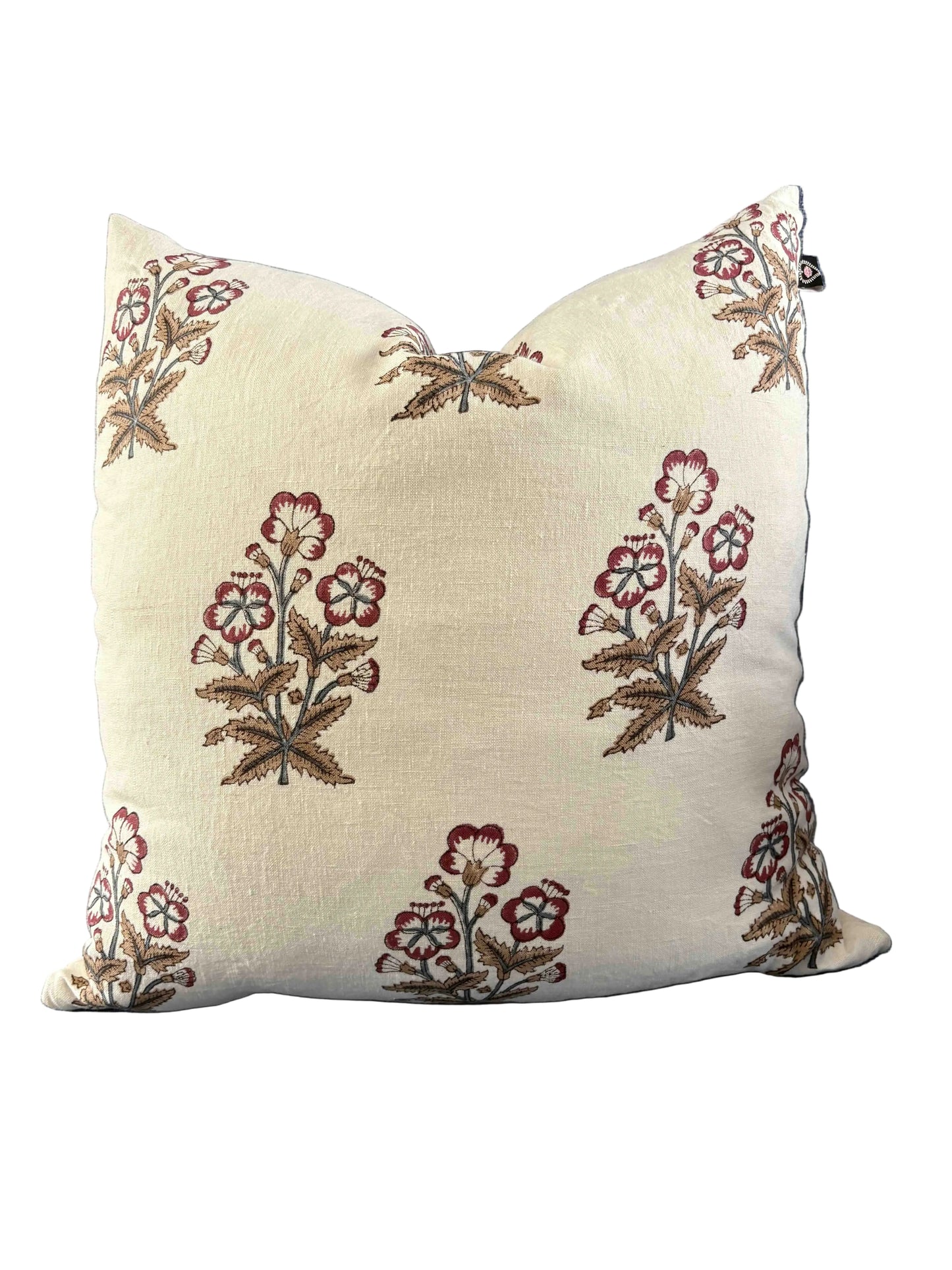 D Heart D Mughal Floral Hand Blocked Pillow