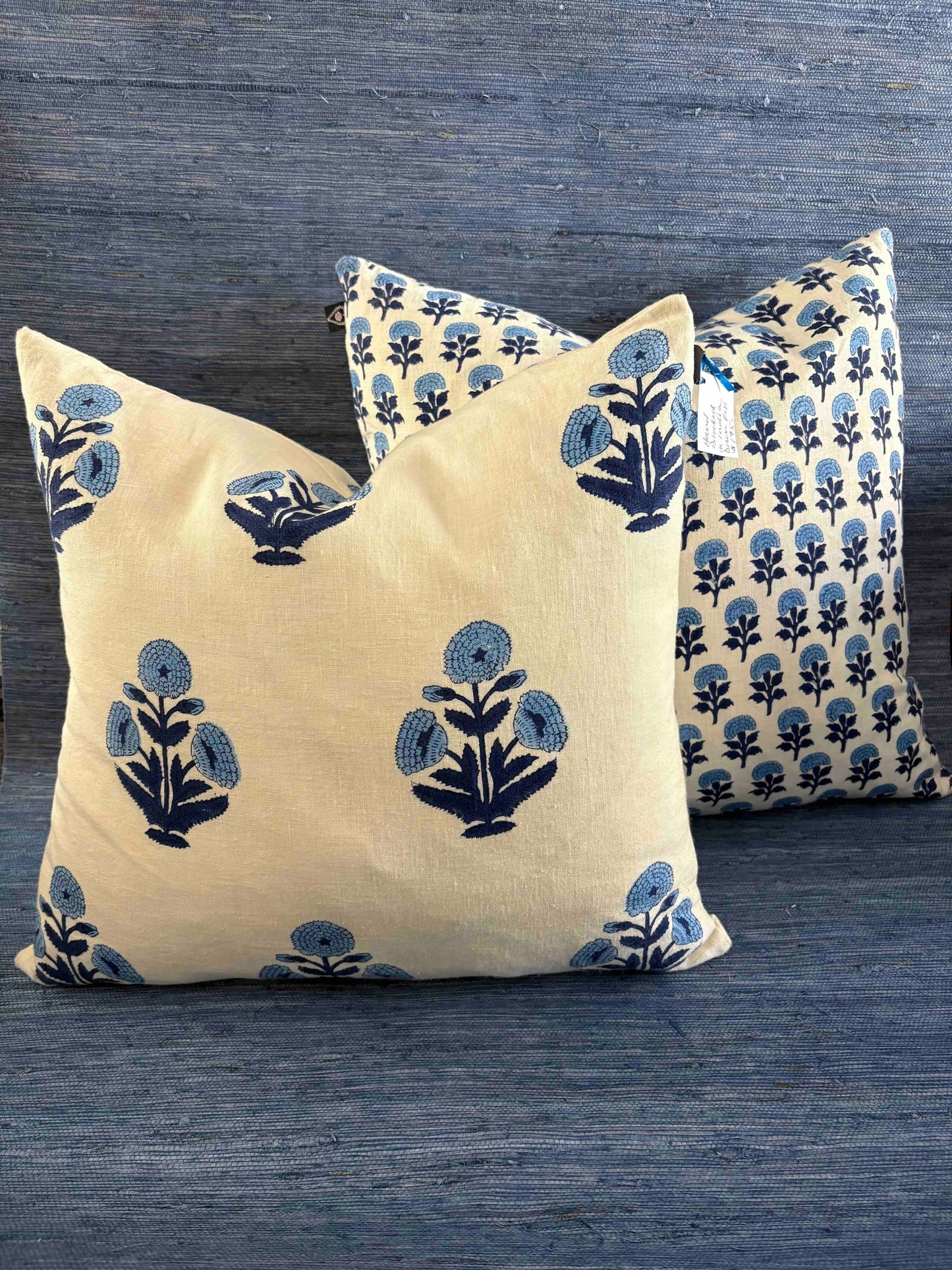 D Heart D Hand Blocked Pillow