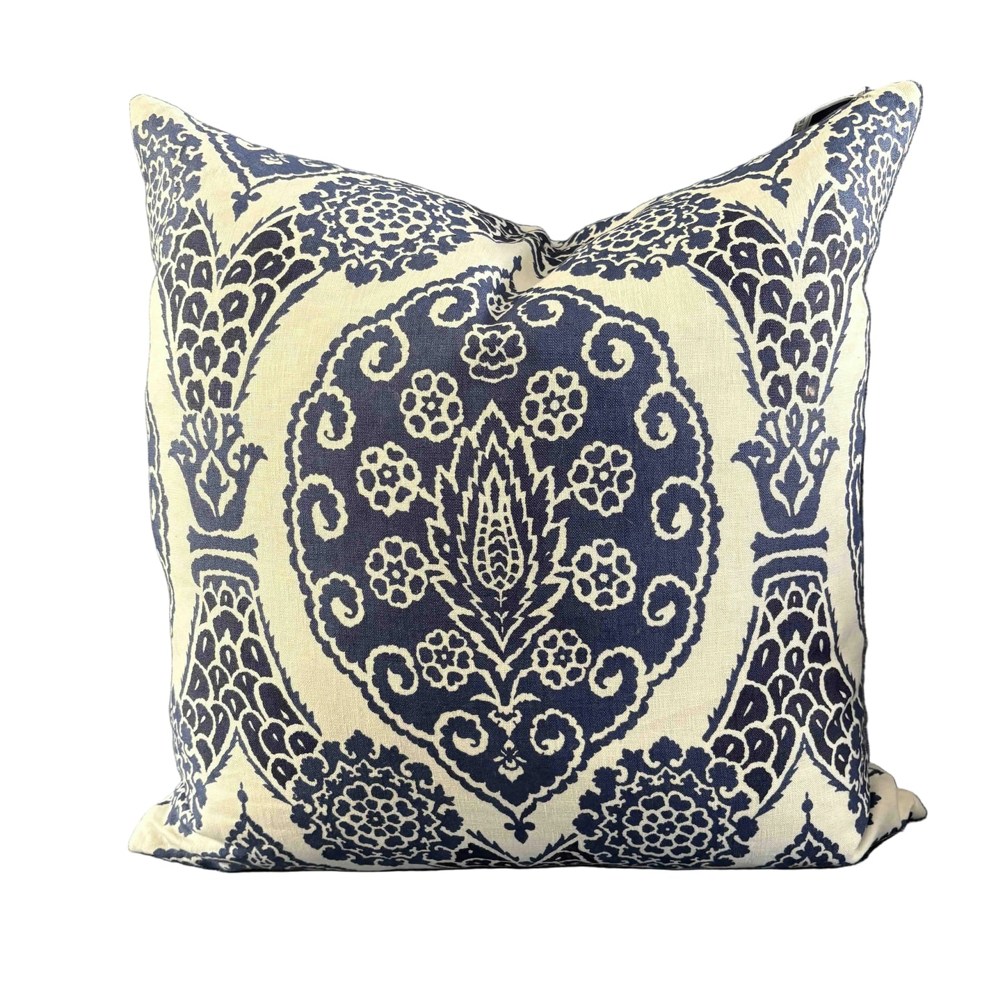 Royal Blue Paisley Pillow 22"
