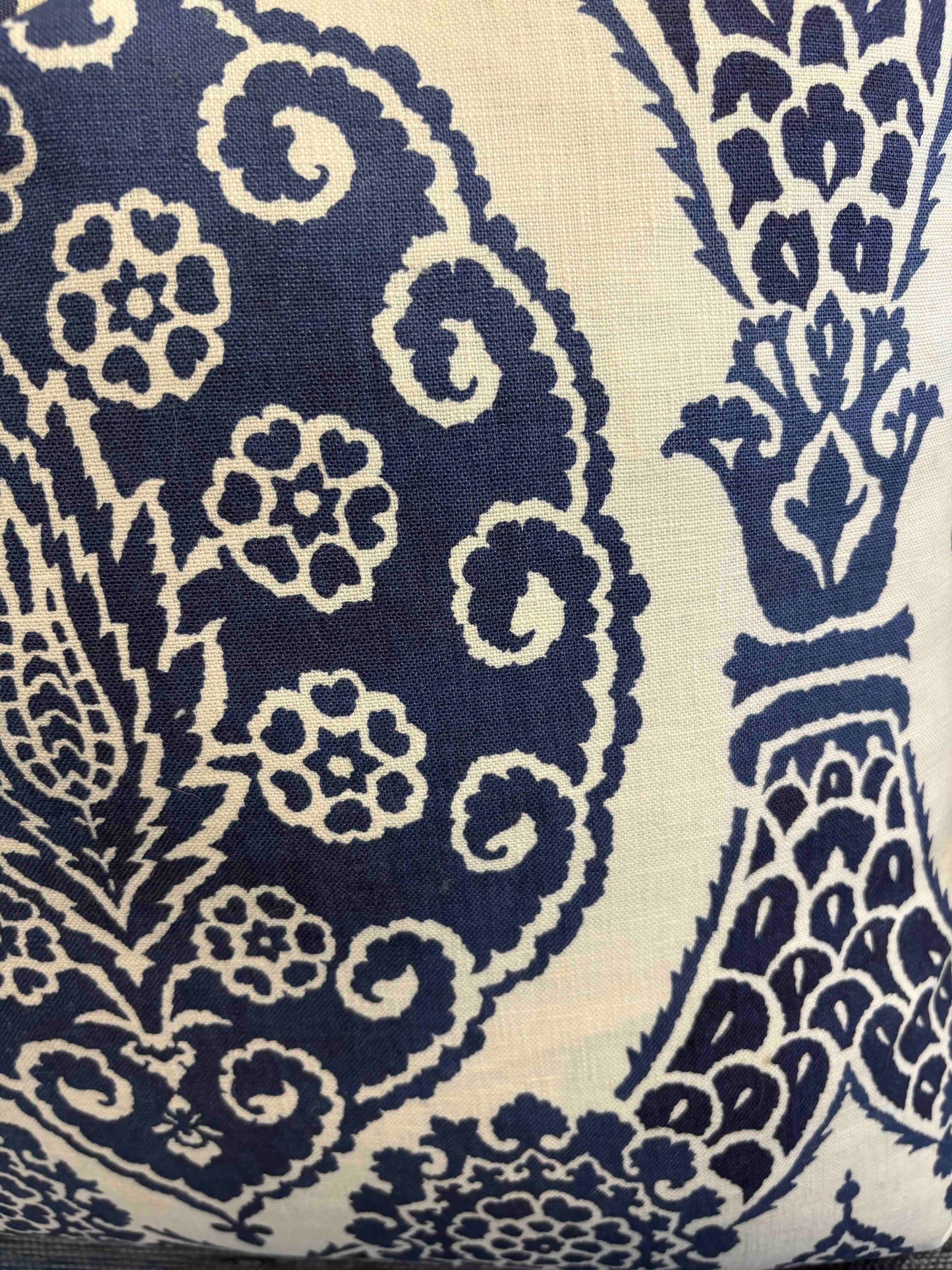 Royal Blue Paisley Pillow 22"