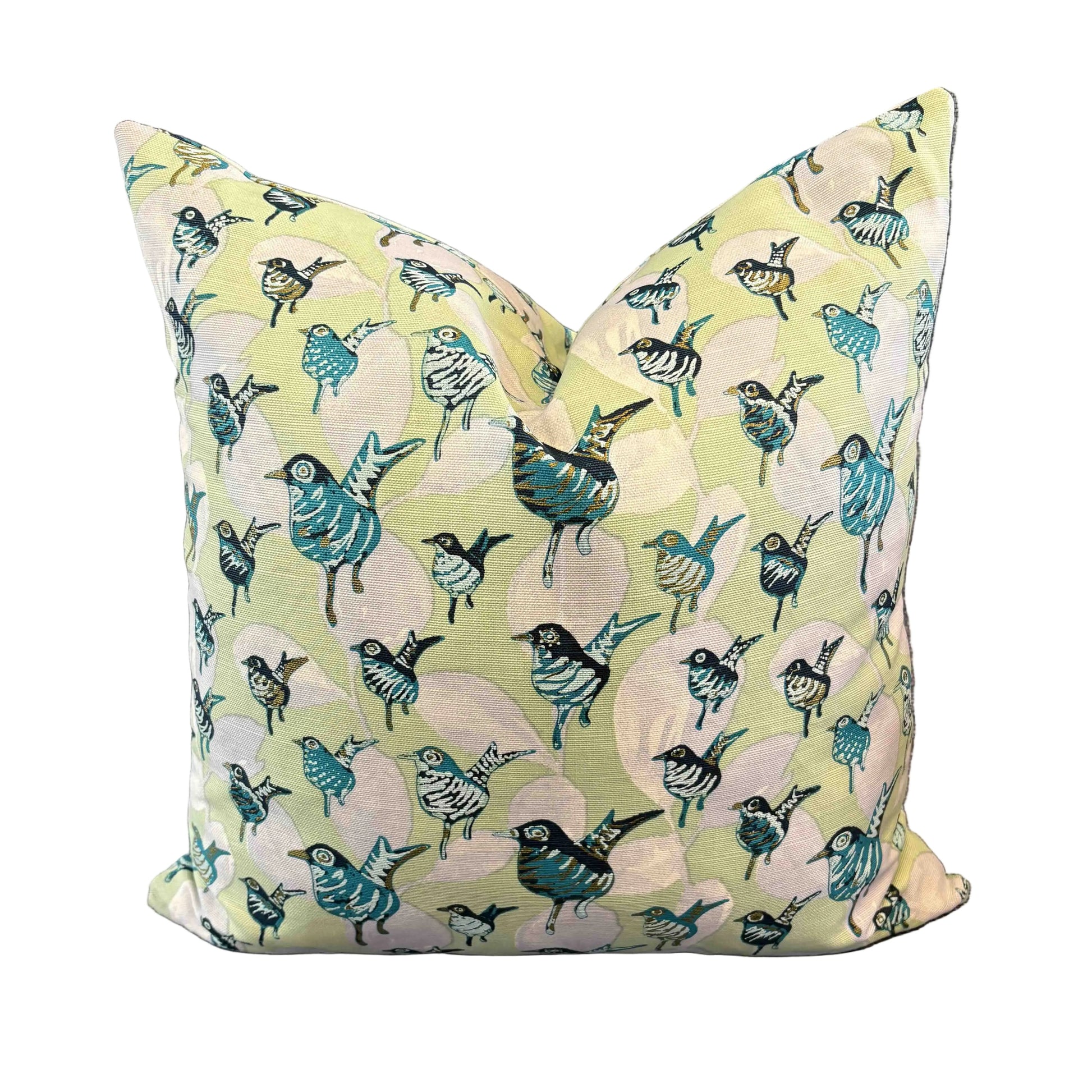 Quadrille Custom Bird Print Pillow 22"
