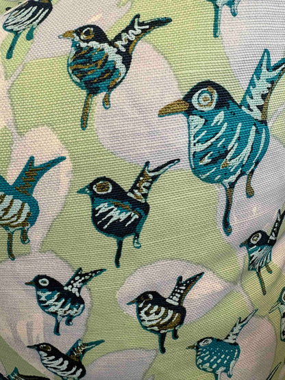 Quadrille Custom Bird Print Pillow 22"