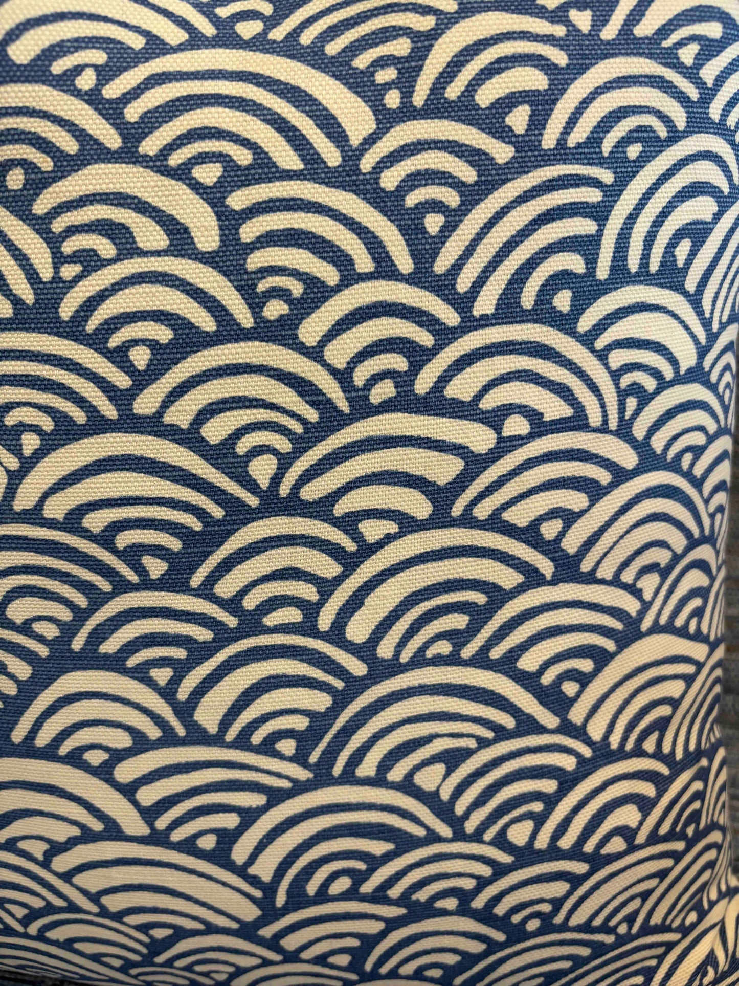 Quadrille Custom Blue Waves Pillow 22"