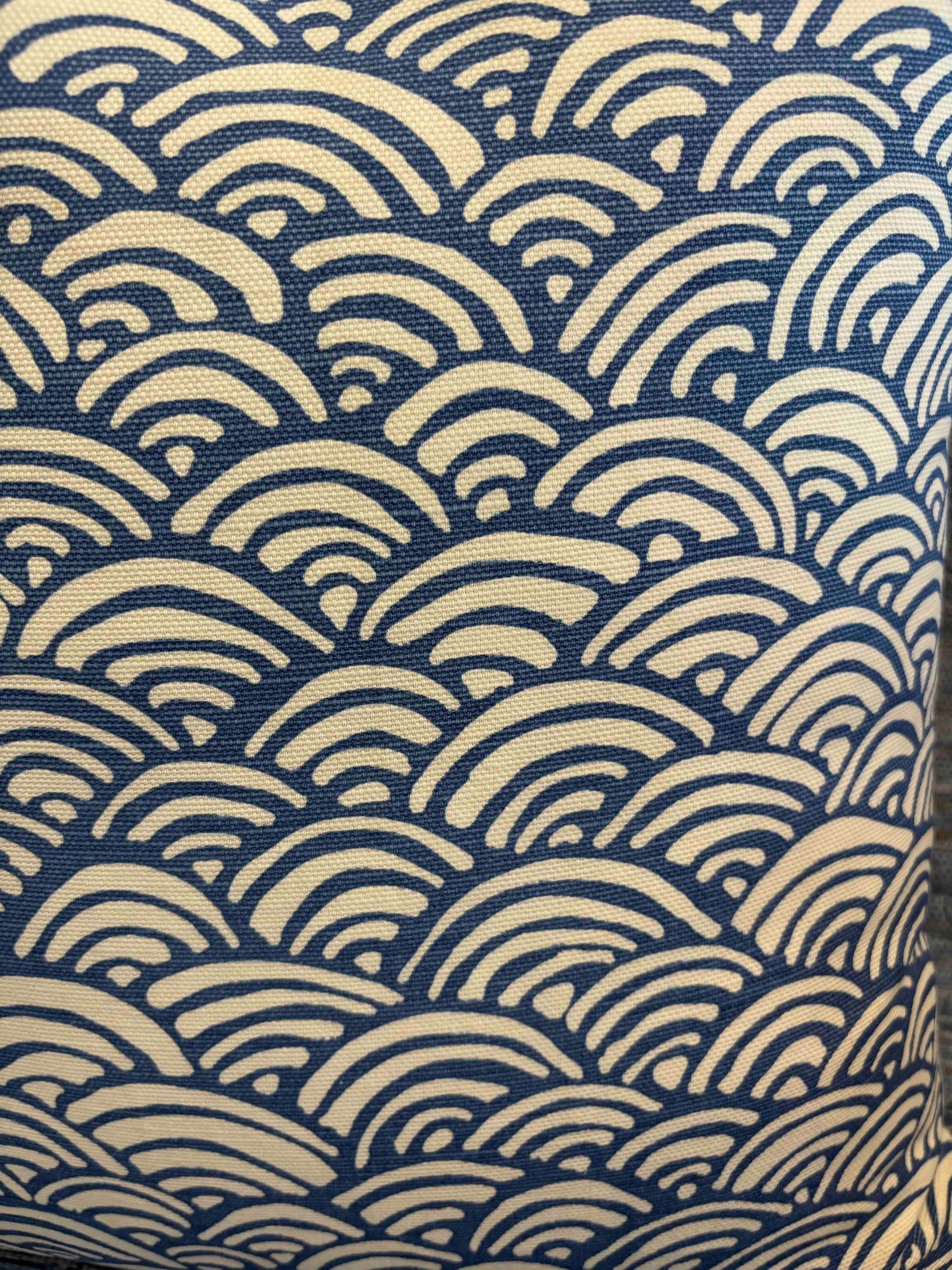 Quadrille Custom Blue Waves Pillow 22"