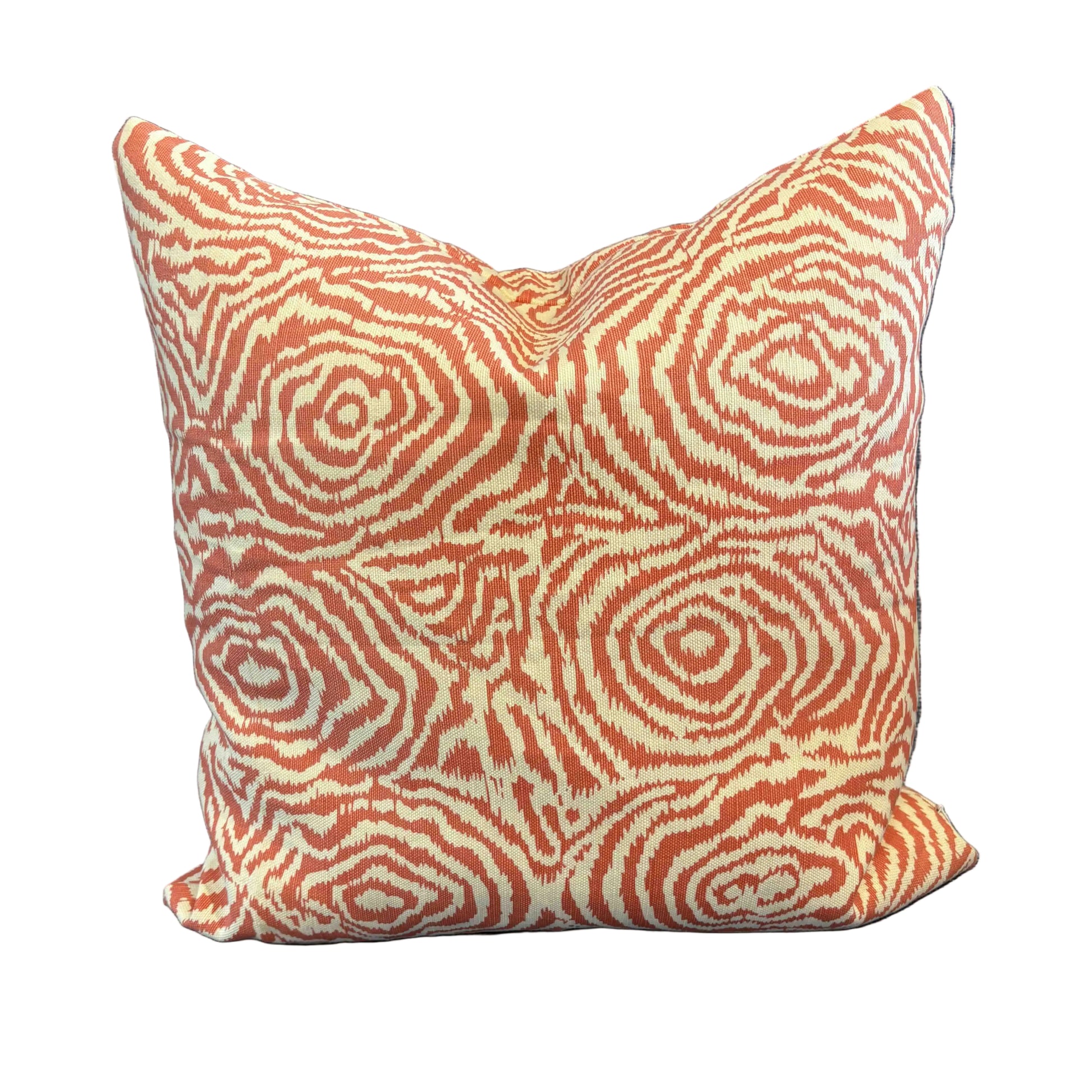 Quadrille Custom Coral Moiré Pillow 22"