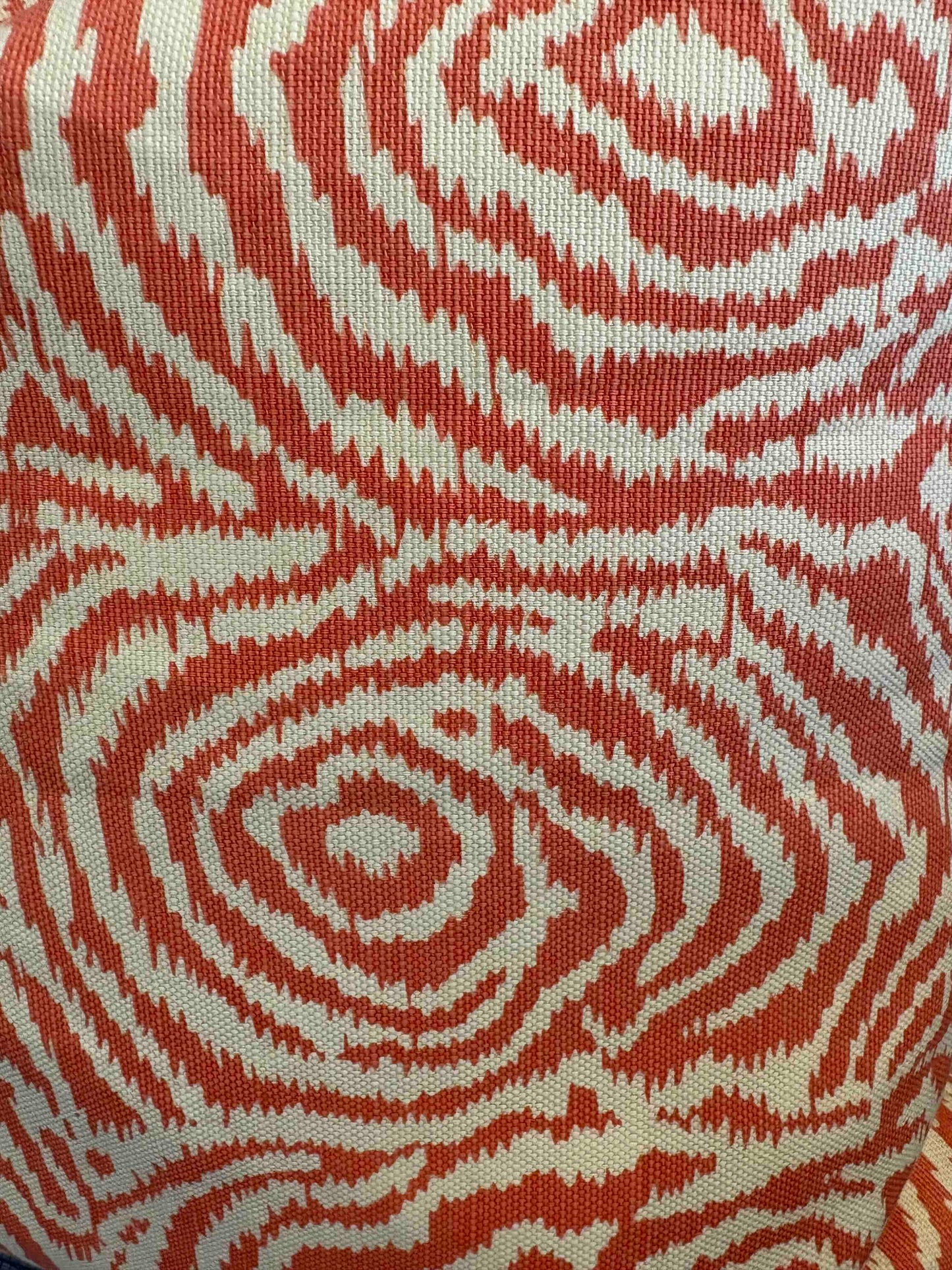Quadrille Custom Coral Moiré Pillow 22"