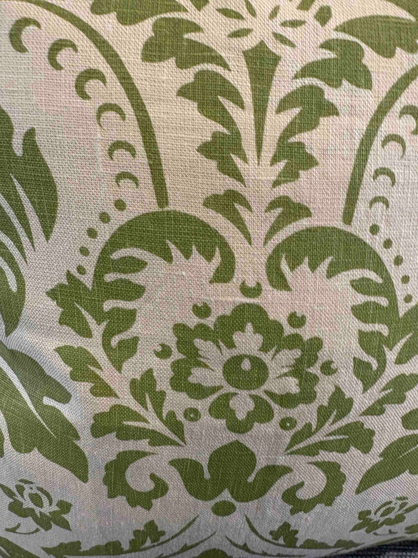 Custom Green Damask Pillow 22"