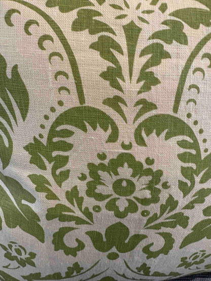 Custom Green Damask Pillow 22"