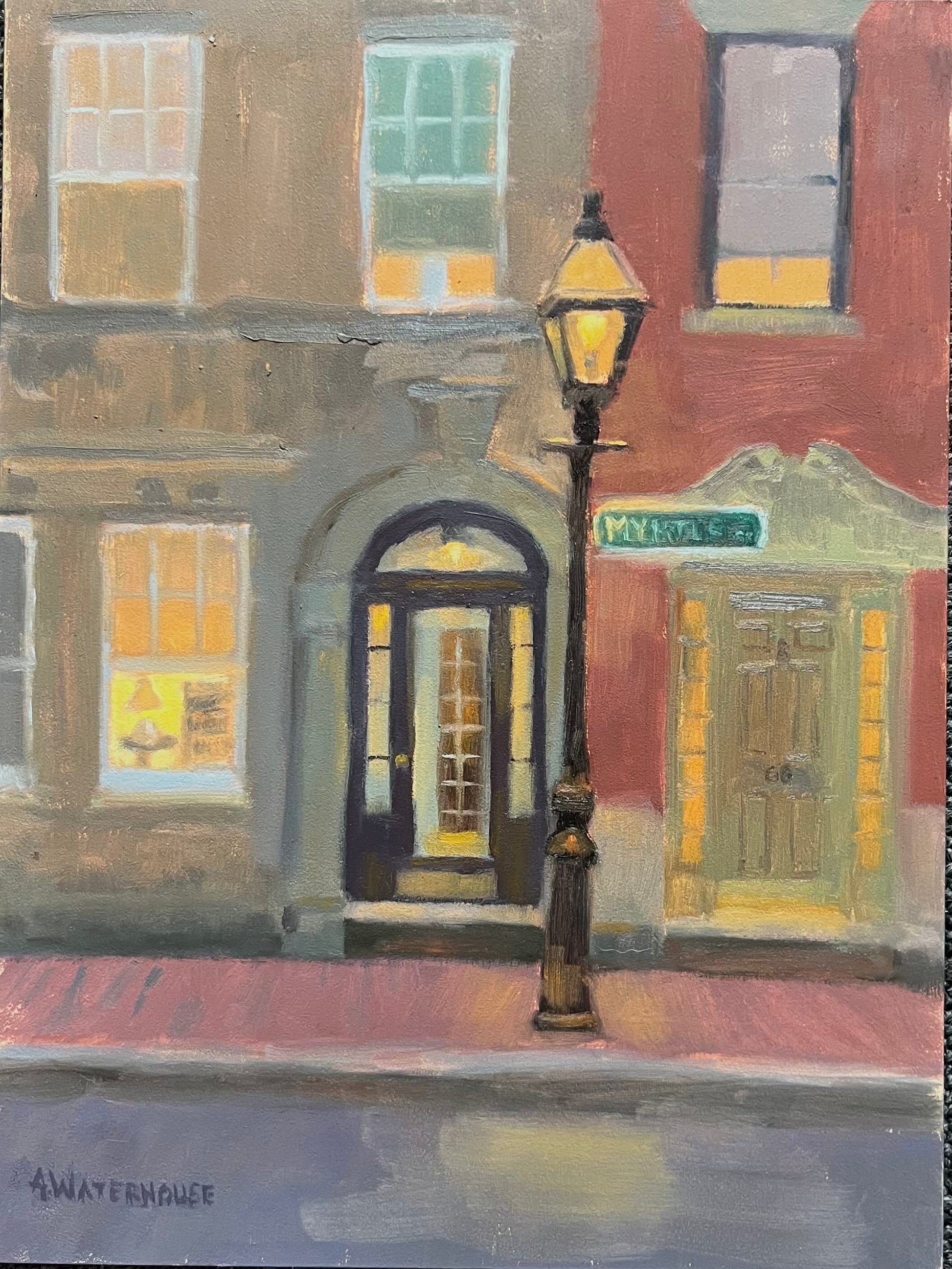 Myrtle Street Nocture, Original oil by A. Waterhouse