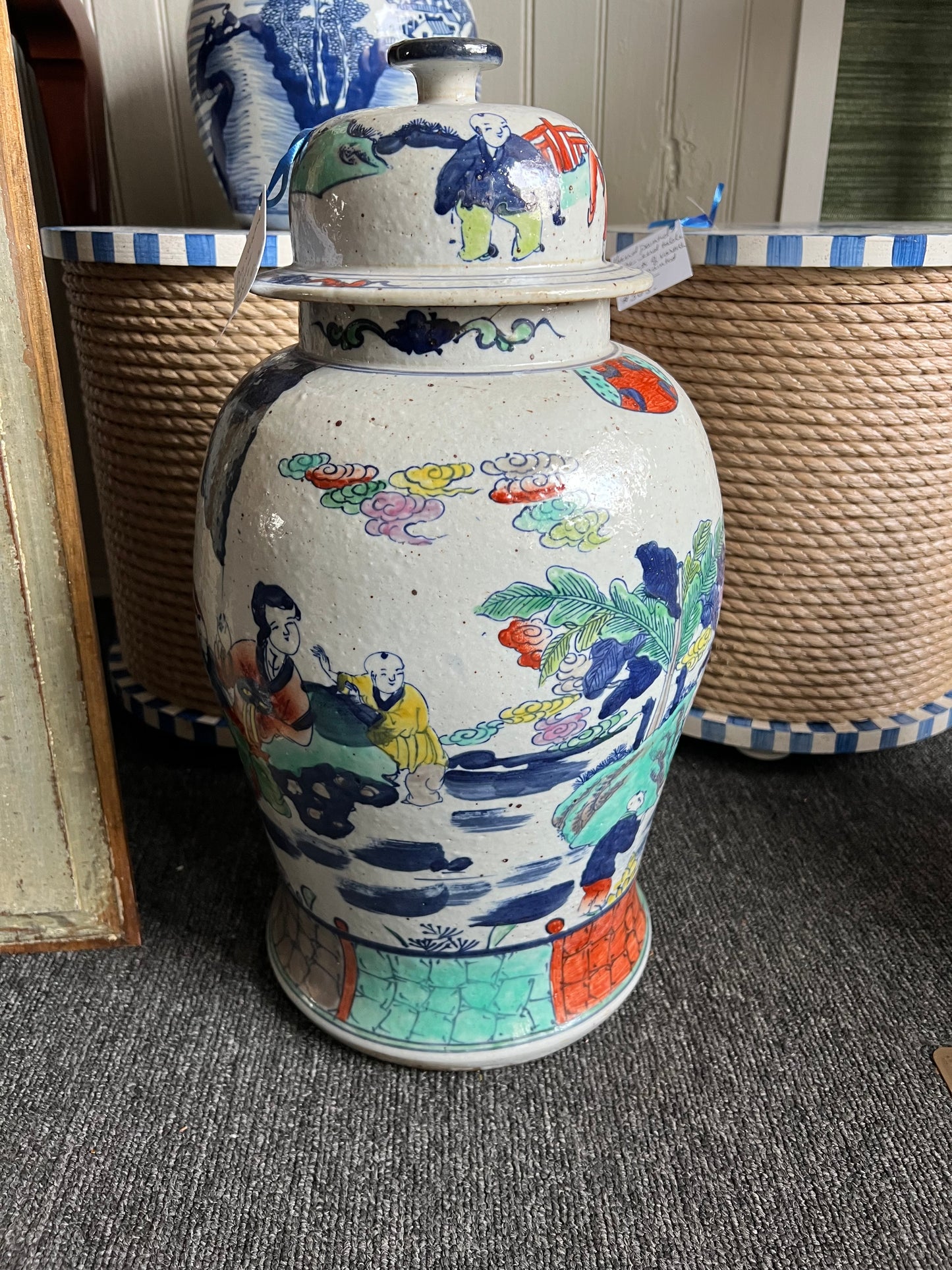 Polychrome Chinese Export Temple Jar