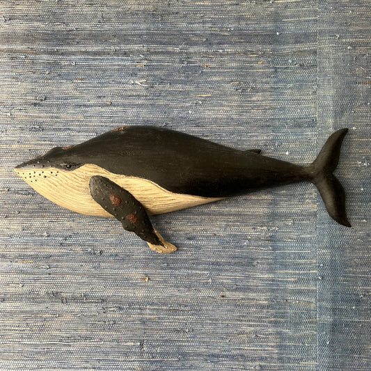 Hand carved wood whale