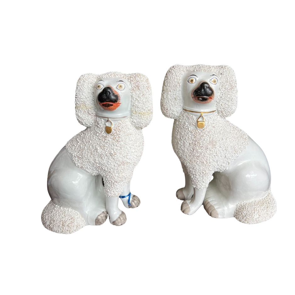 Staffordshire "Confetti" Dogs, Pair