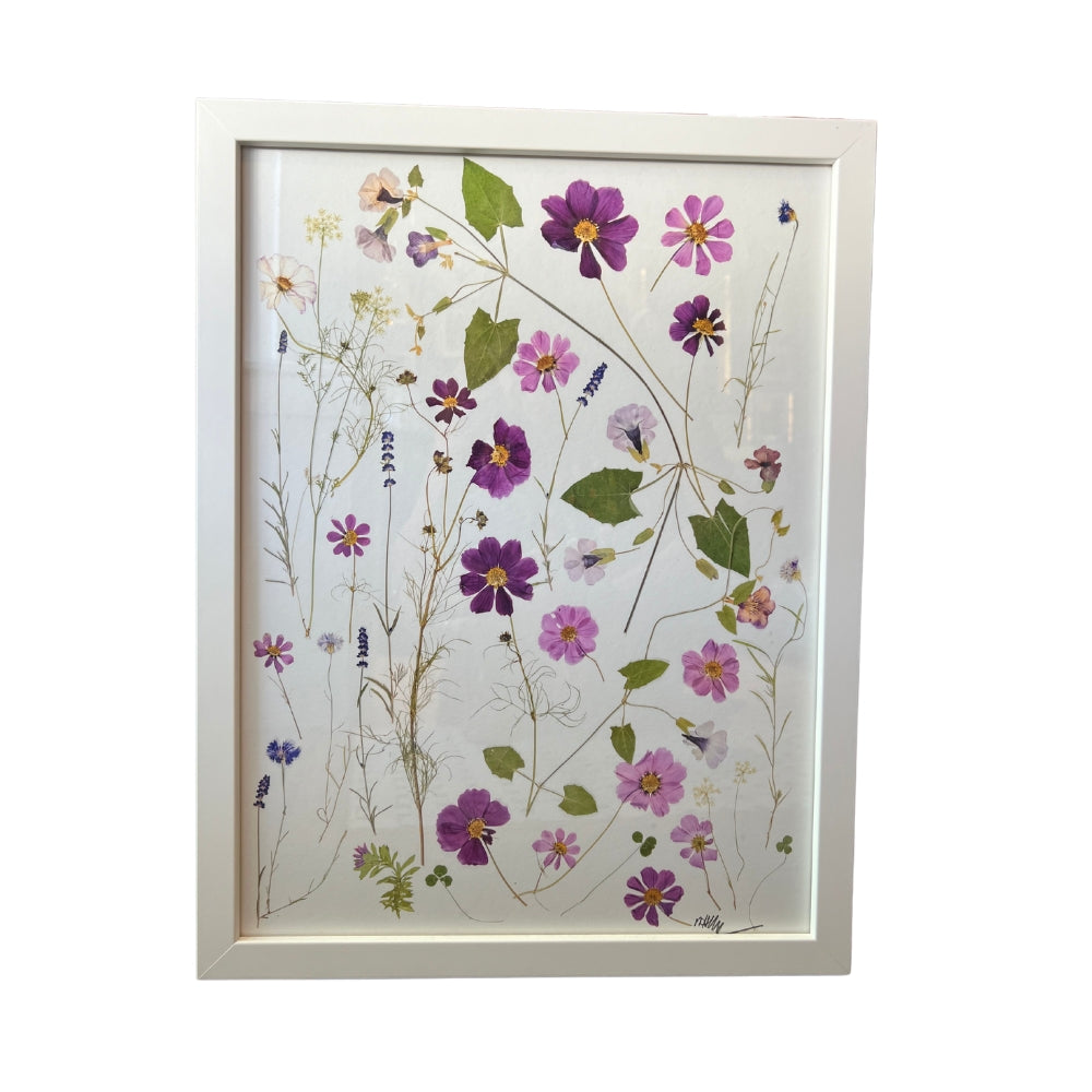 Dancing Cosmos & Clematis Botanical Print by Ashley H Mohrman