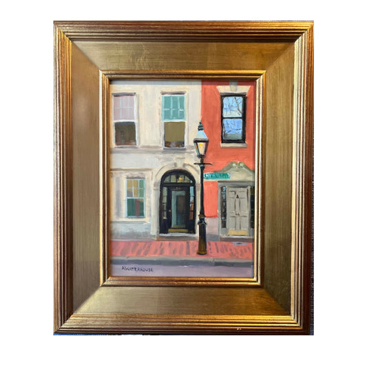 Myrtle Street, Original oil by A. Waterhouse, Boston