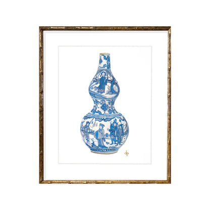 Chinoiserie Art Print: Double Gourd Ming Dynasty Vase by Davina Perl