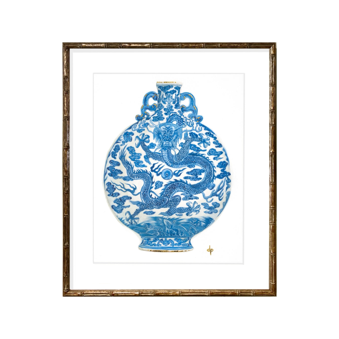 Chinoiserie Art Print: Dragon Moonflask by Davina Perl