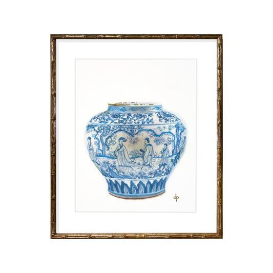 Chinoiserie Art Print: Jingdezhen Wine Jar from the Collection of the Victoria and Albert Museum by Davina Perl