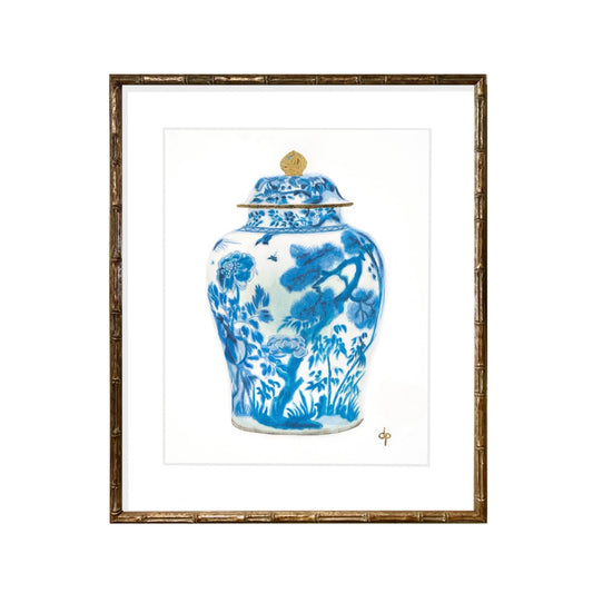 Chinoiserie Art Print: Blue and White Chinese Export Porcelain, Qing Dynasty by Davina Perl