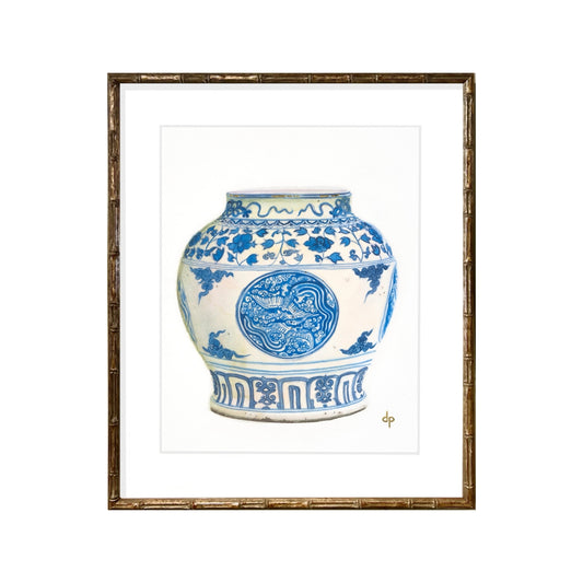 Chinoiserie Art Print: Chinese Wine Jar from Ming Dynasty by Davina Perl