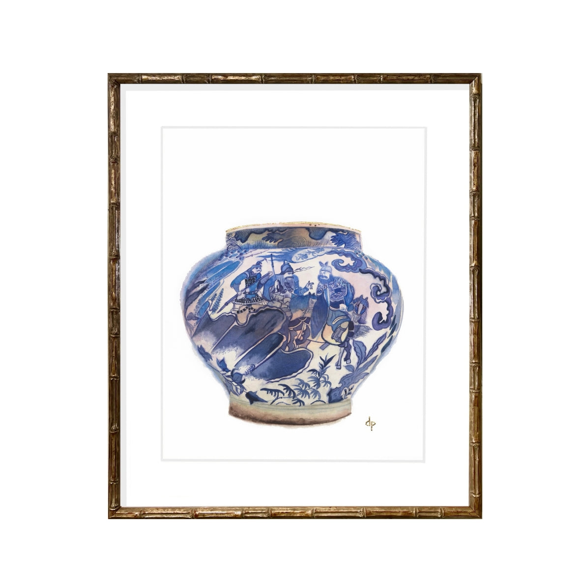 Chinoiserie Art Print: Wine Jar With Scene From a Popular Drama by Davina Perl